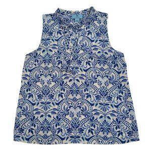Sleeveless Floral Blue & White Blouse By CeCe, for women, Size S, NWT